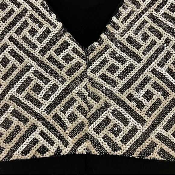 LAUREN RALPH LAUREN EVENING Sequin Bodice Ruched Maxi Gown Womens Size 10 - Picture 8 of 11